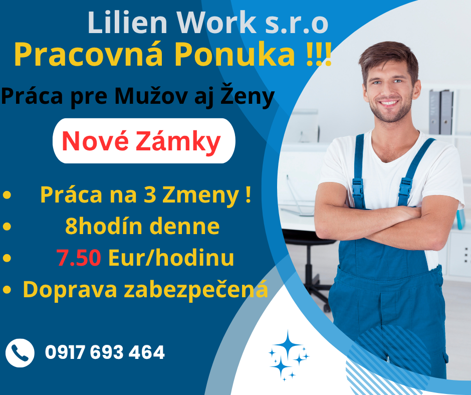 Pracovná Ponuka / Nové Zámky doprava zabezpećená 7,5/ hodina
