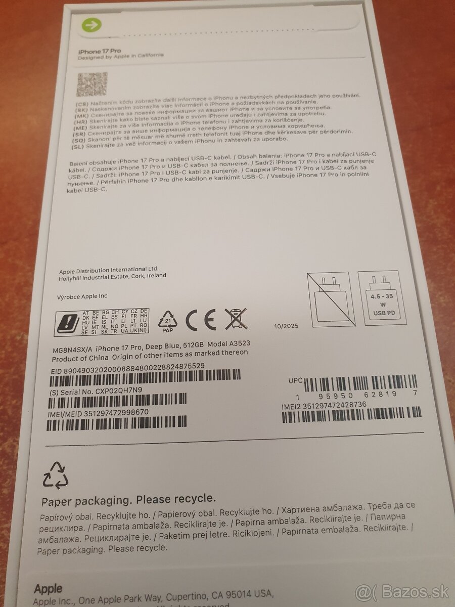 iphone 17 pro s 512GB-NOVY