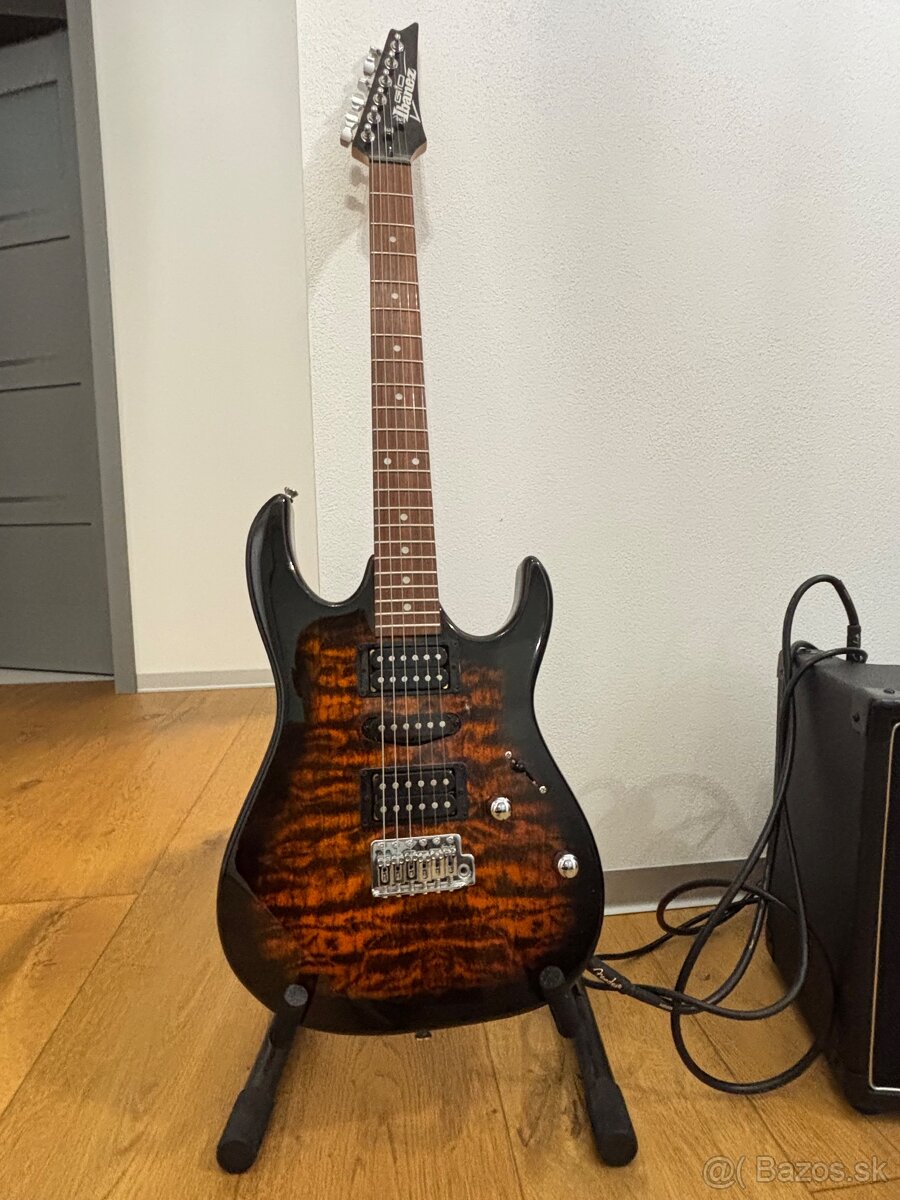 Elektricka gitara + kombo , podložka pod nohu