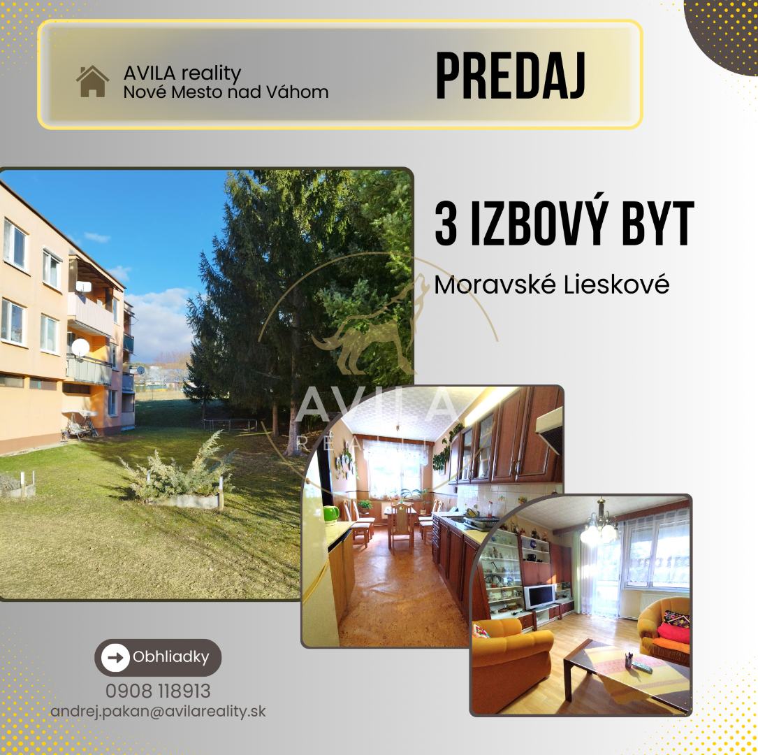 Na predaj 3 izbový byt v Moravskom Lieskovom
