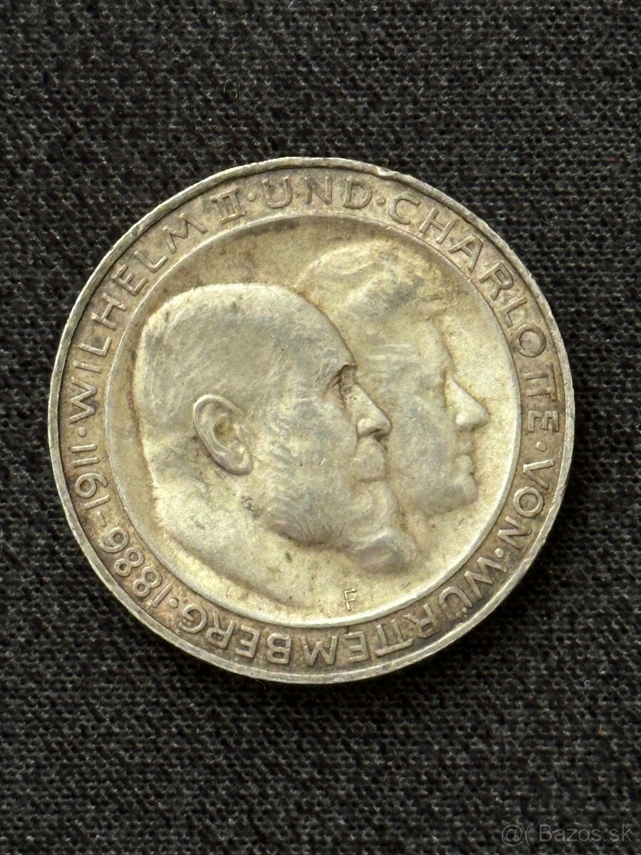 3 Mark 1911 – Nemecké cisárstvo (25. výročie svadby Wilhelma
