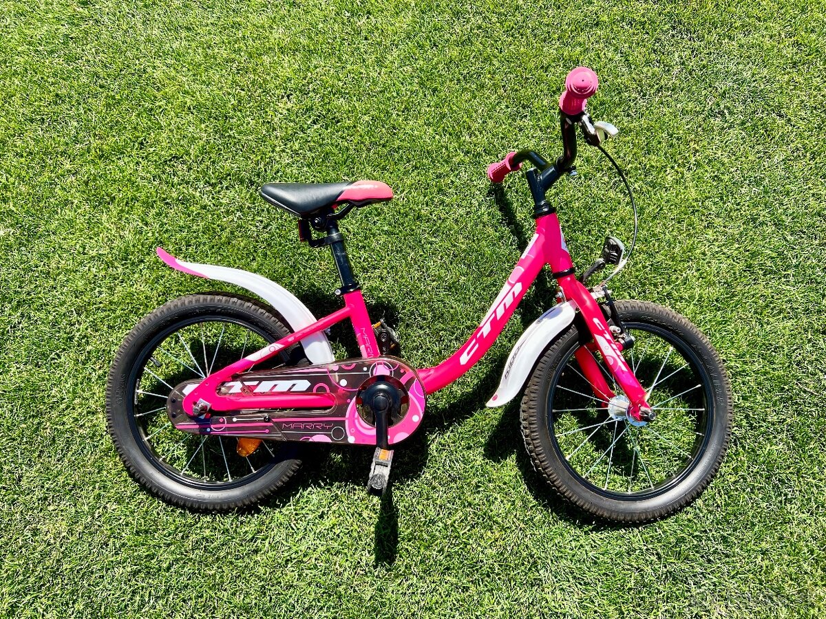 Detský bicykel dievčenský - CTK MARRY 8” matná ružová biela