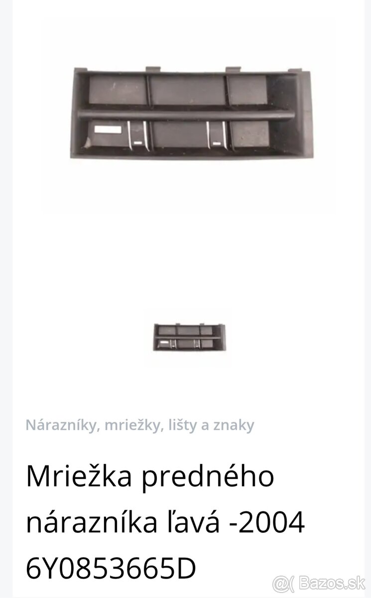 Kúpim krytky predného nárazníka Fabia 1