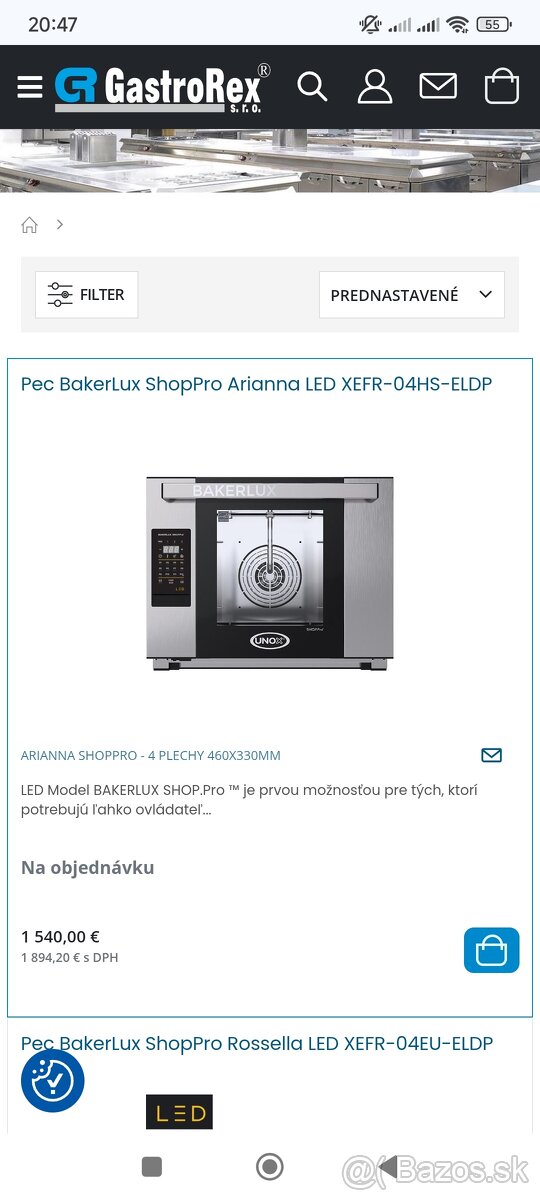 Pec unox Arianna s pumpou +podstavec