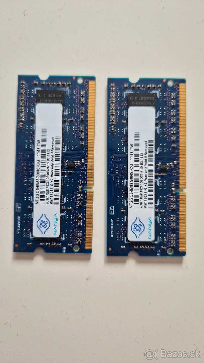 Predám 2 x 2GB DDR3 SDRAM