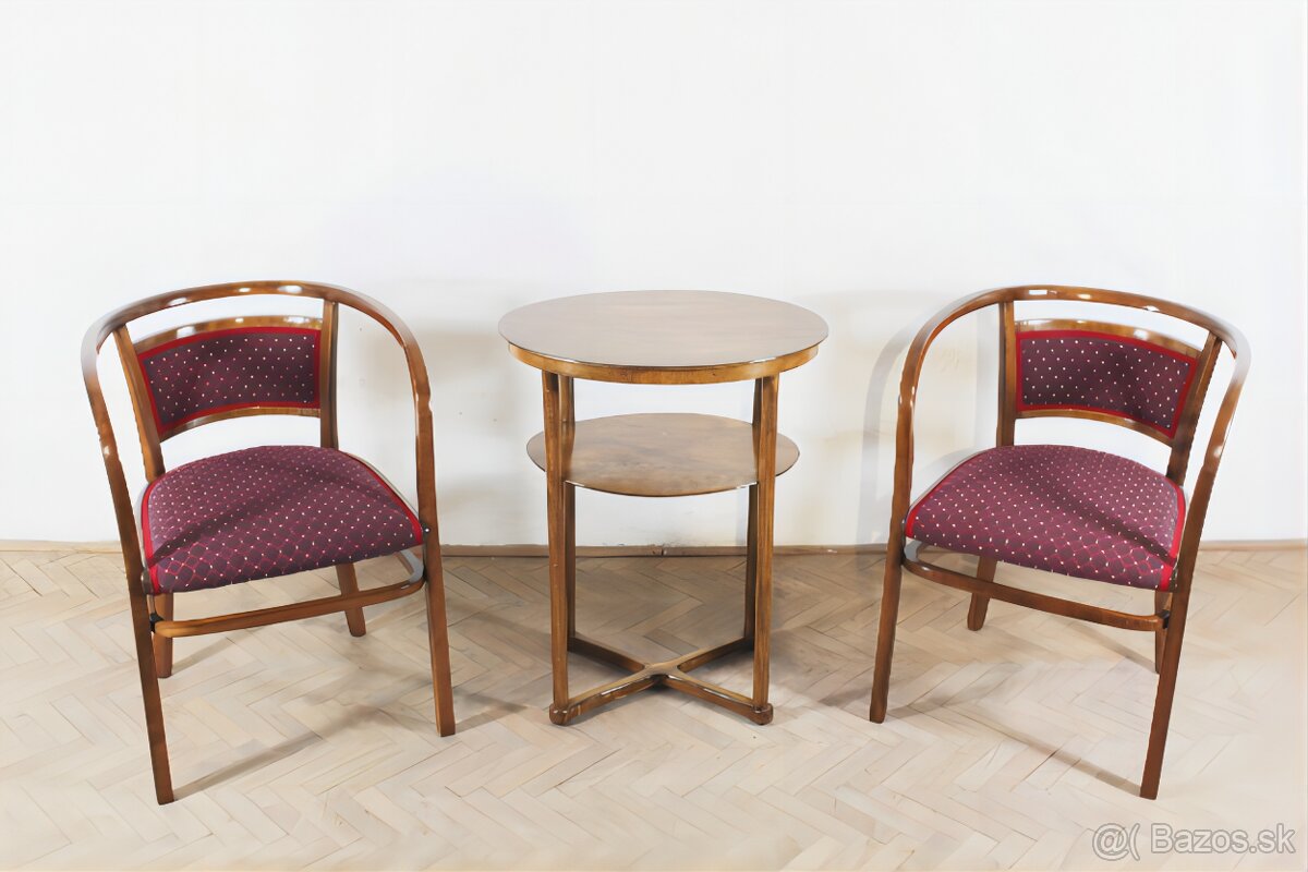 secesné kreslá,Otto Wagner + stolík,Josef Hoffmann