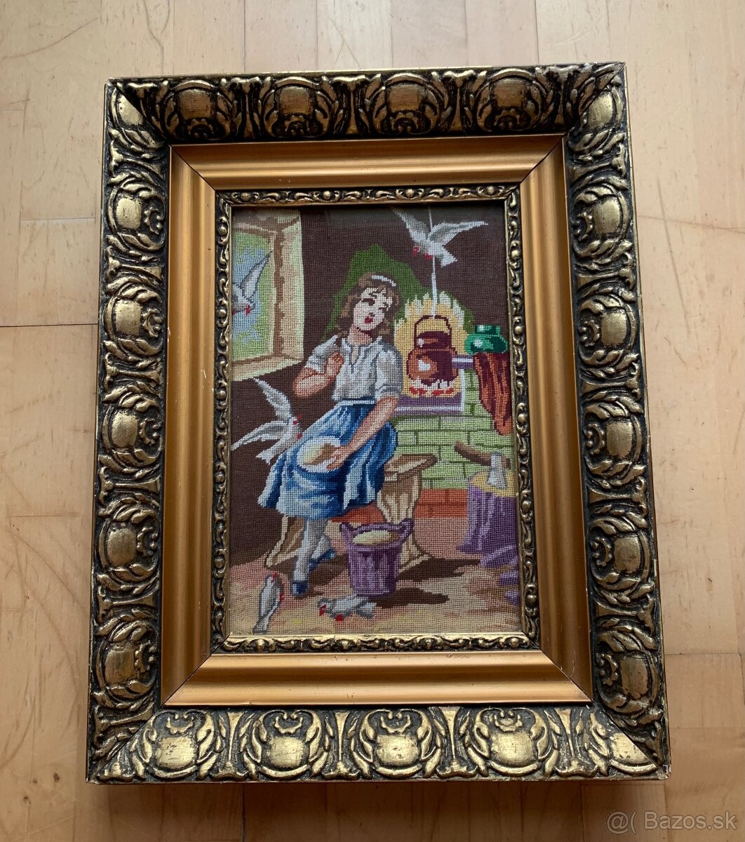 Vyšívaný obraz v ráme