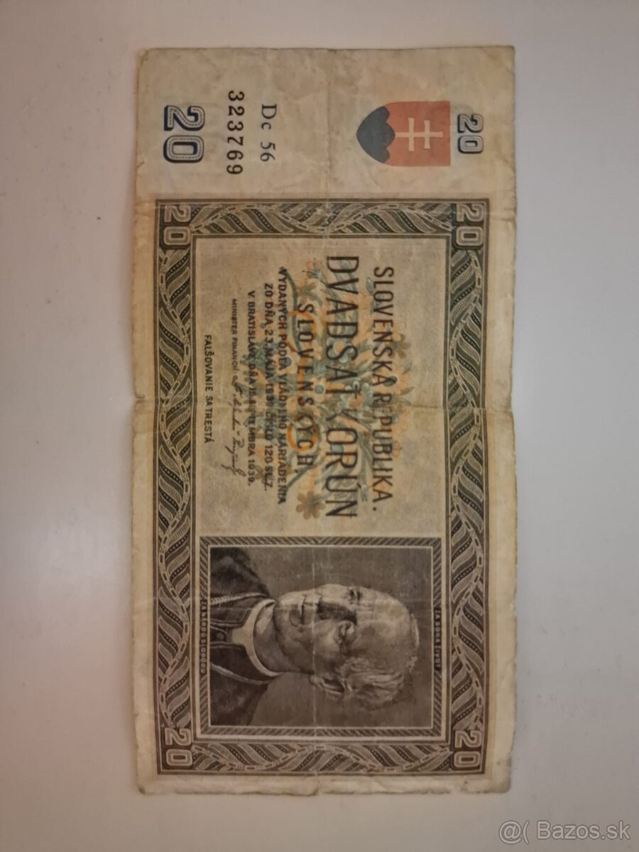 Bankovka SR 20 korun