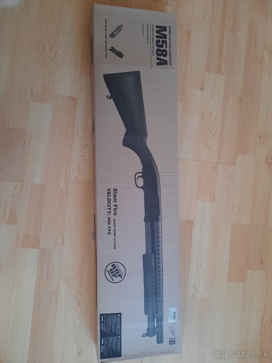 Double Eagle airsoft brokovnica M58A Čierna