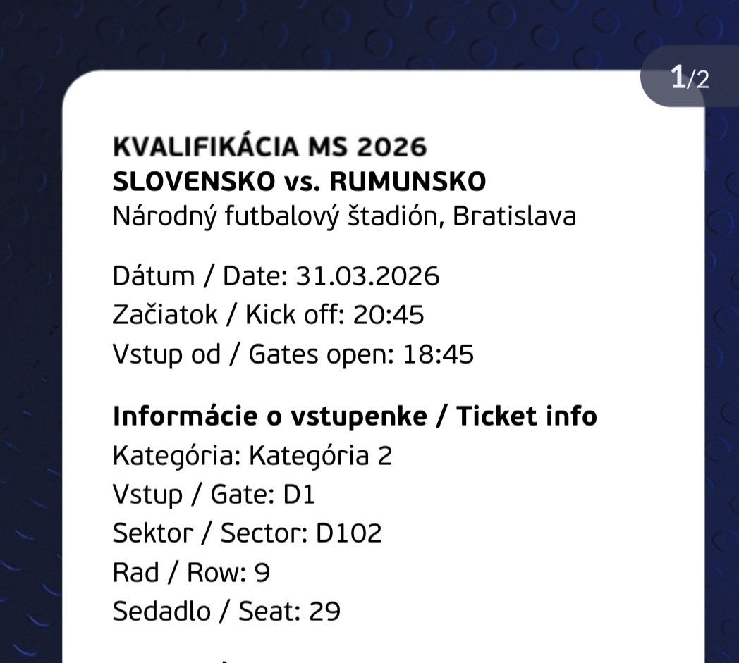 Vstupenky Slovensko - Rumunsko