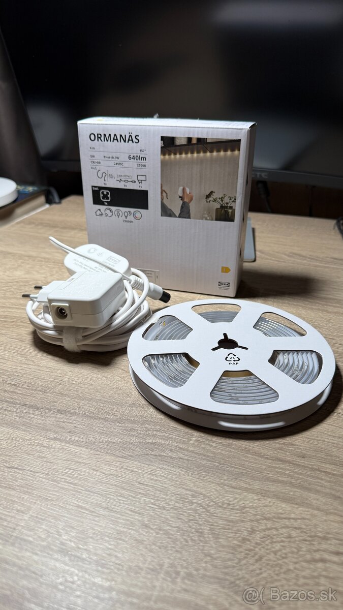 Zvyšok LED pásika + napájací adaptér - IKEA ORMANÄS