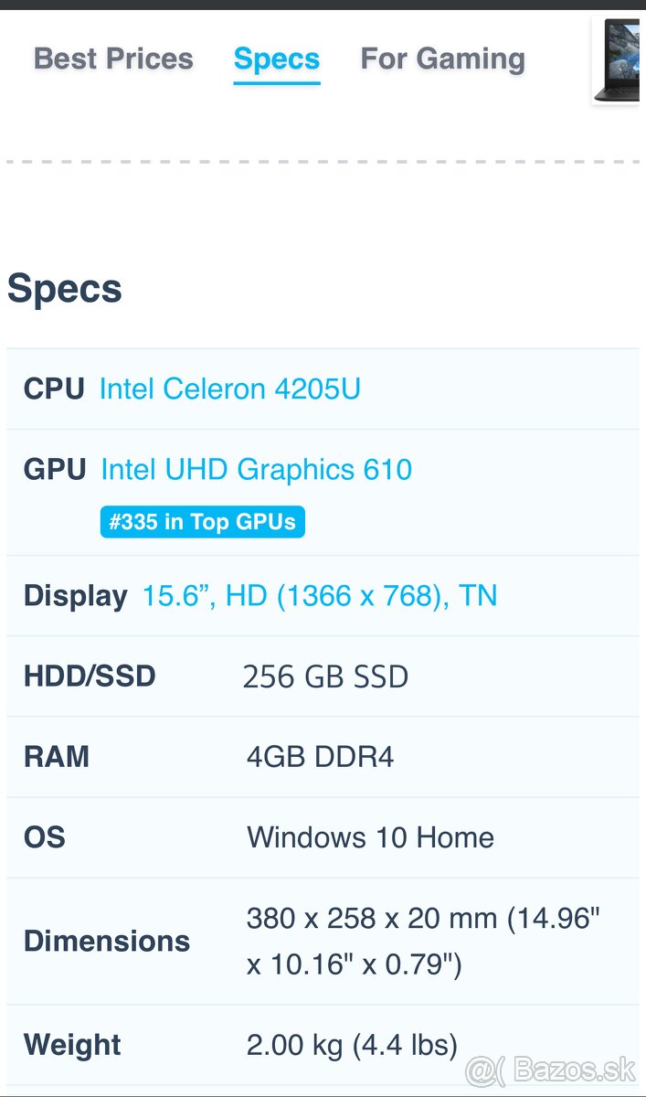 Notebook Dell inspiron 3583