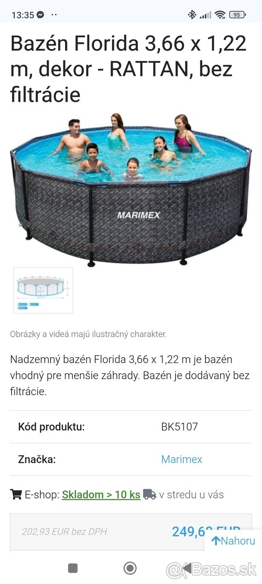 Marimex Bazén,filtrácia, solar2x,,schody, zastrešenie