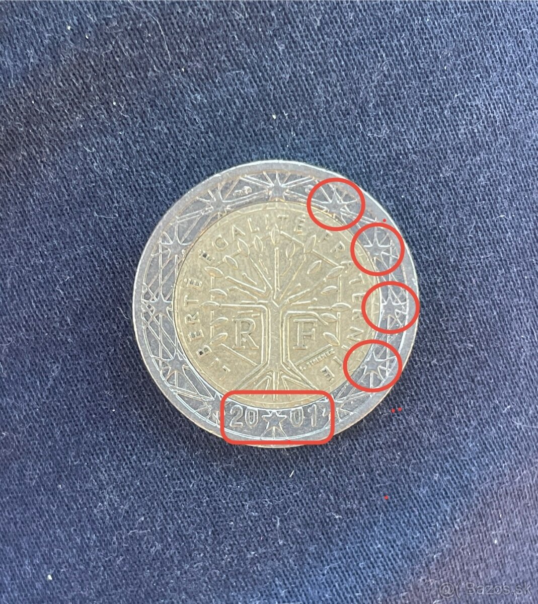 2 euro minca chybná razba