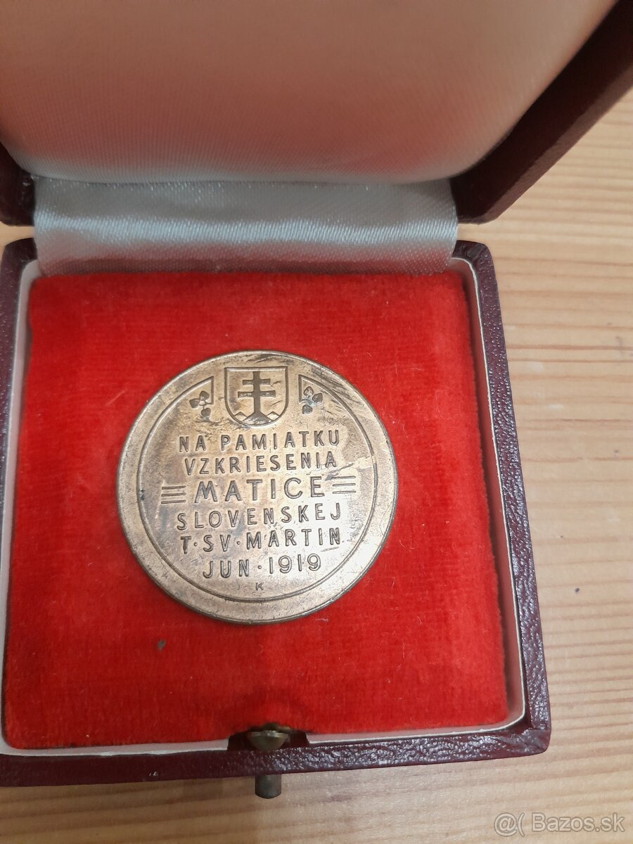 Medaila - Matica Slovenska - 1919
