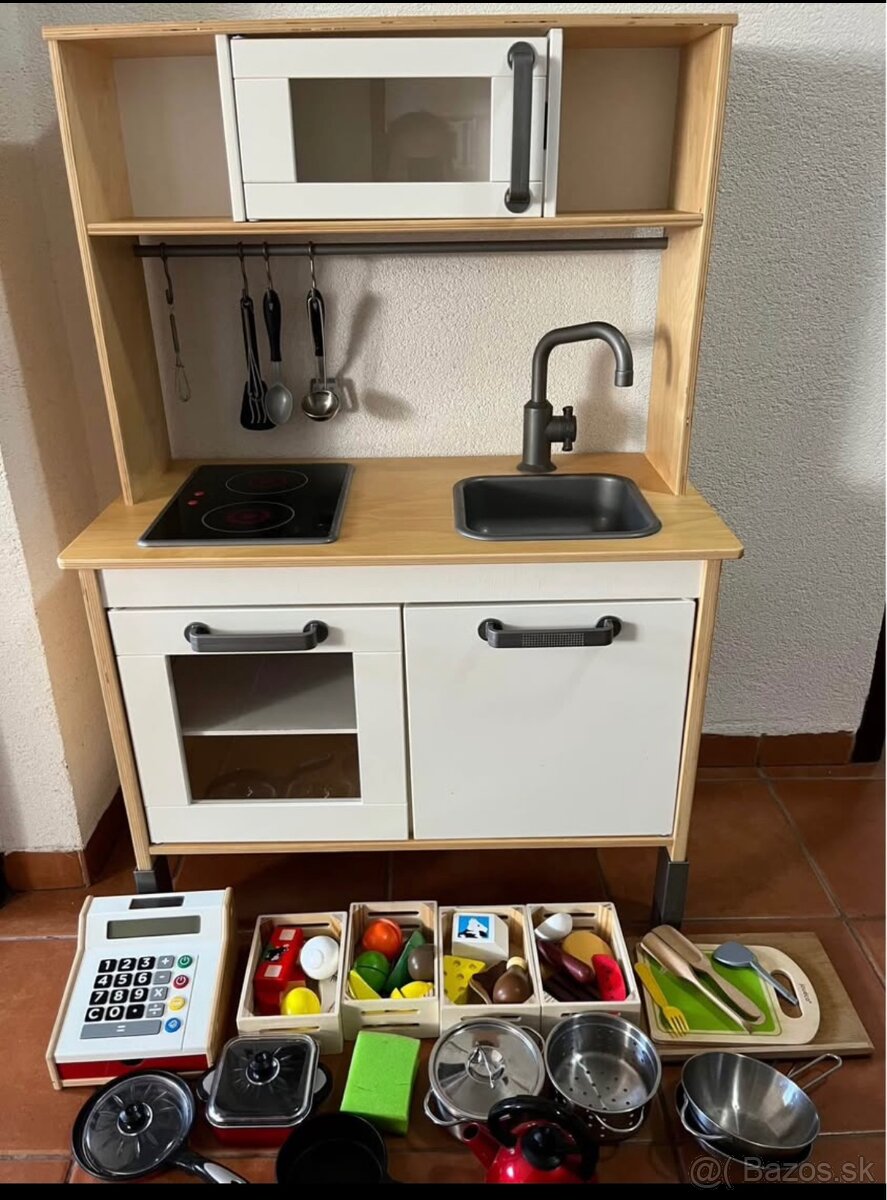 Ikea detska kuchynka na hranie, breza, + prislusenstvo
