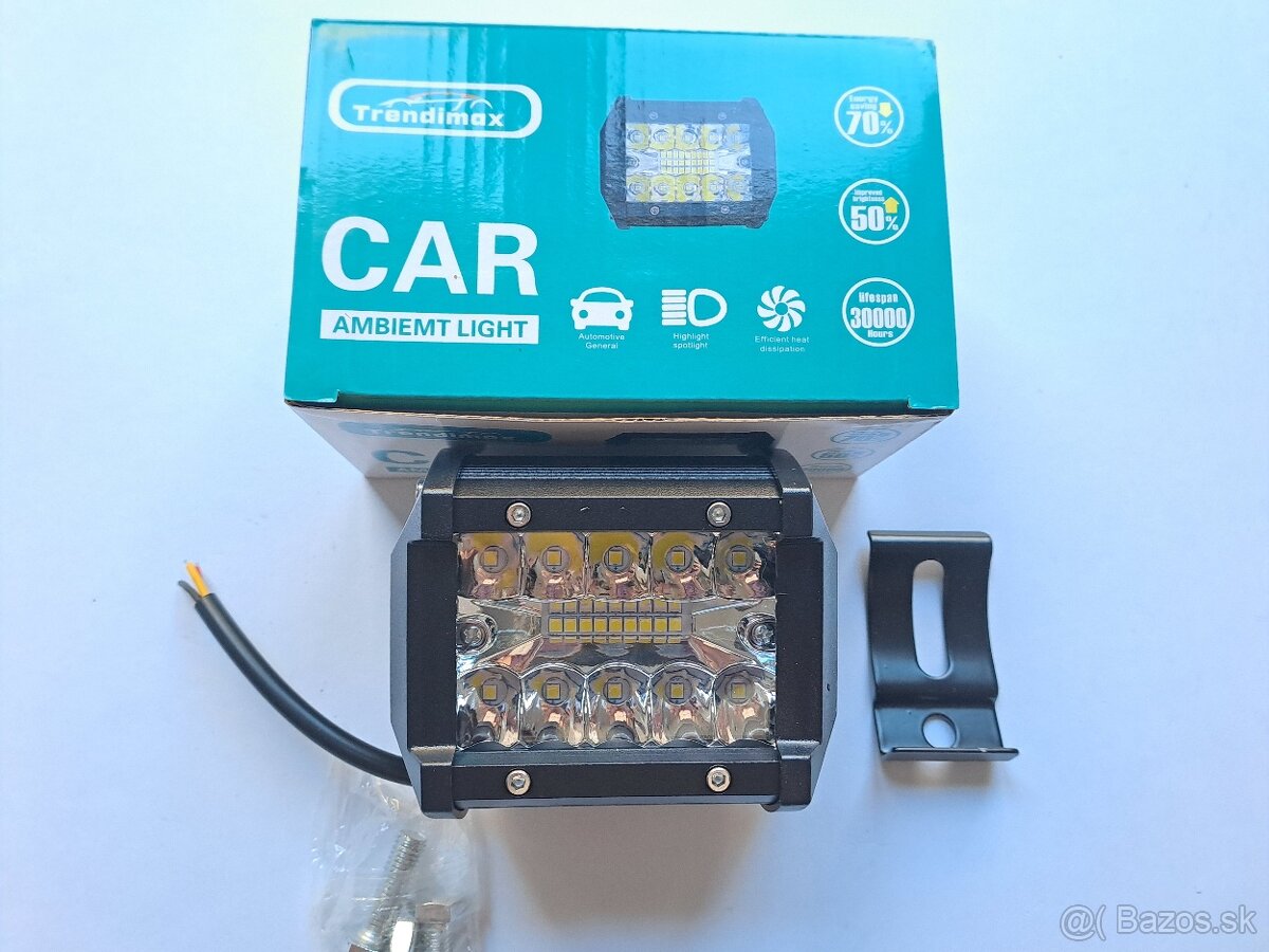 LED Pracovné svetlo 60W Diaľkove + držiaky