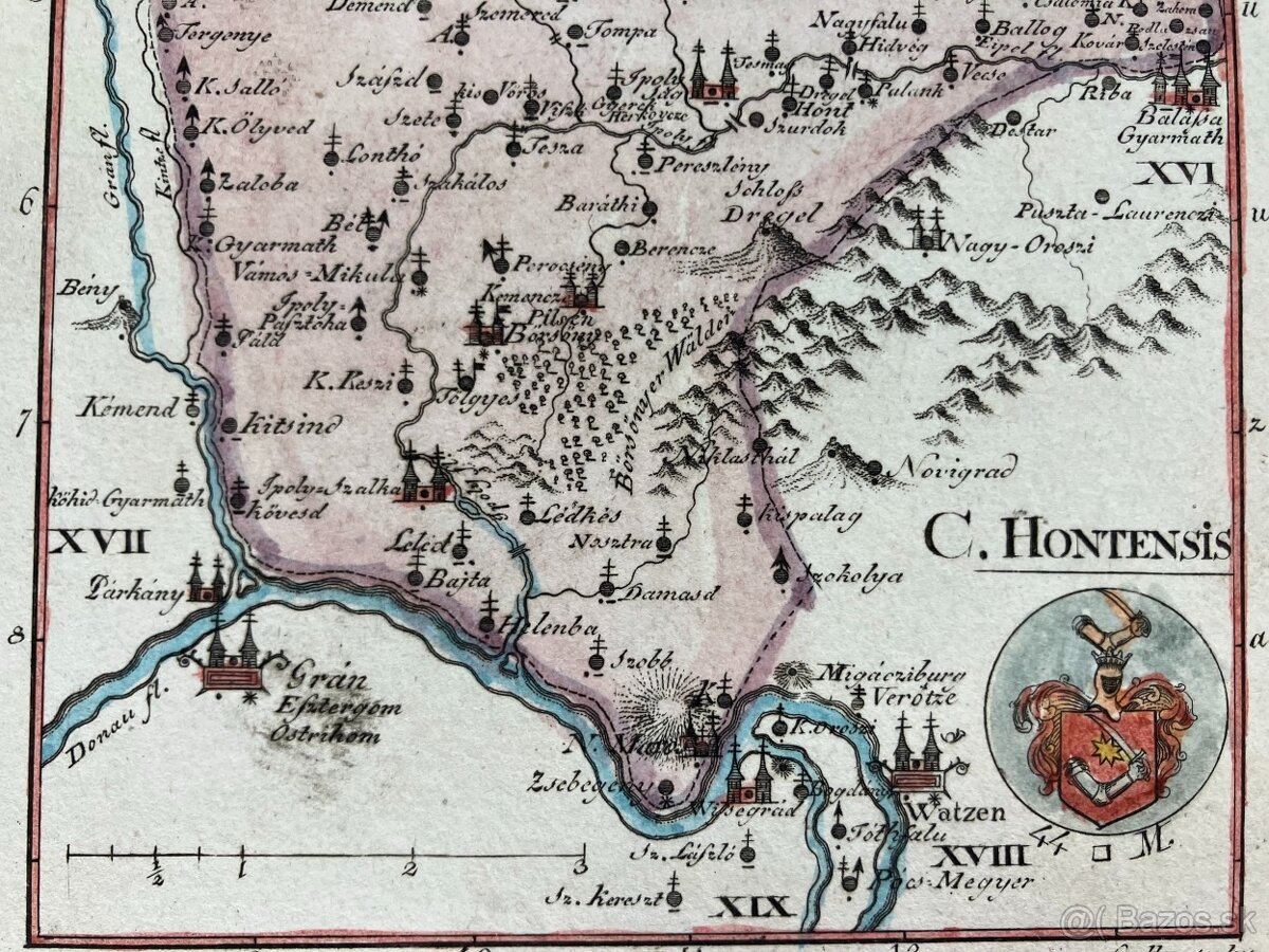 Slovenské župy 200 ročné mapy celá zbierka na predaj
