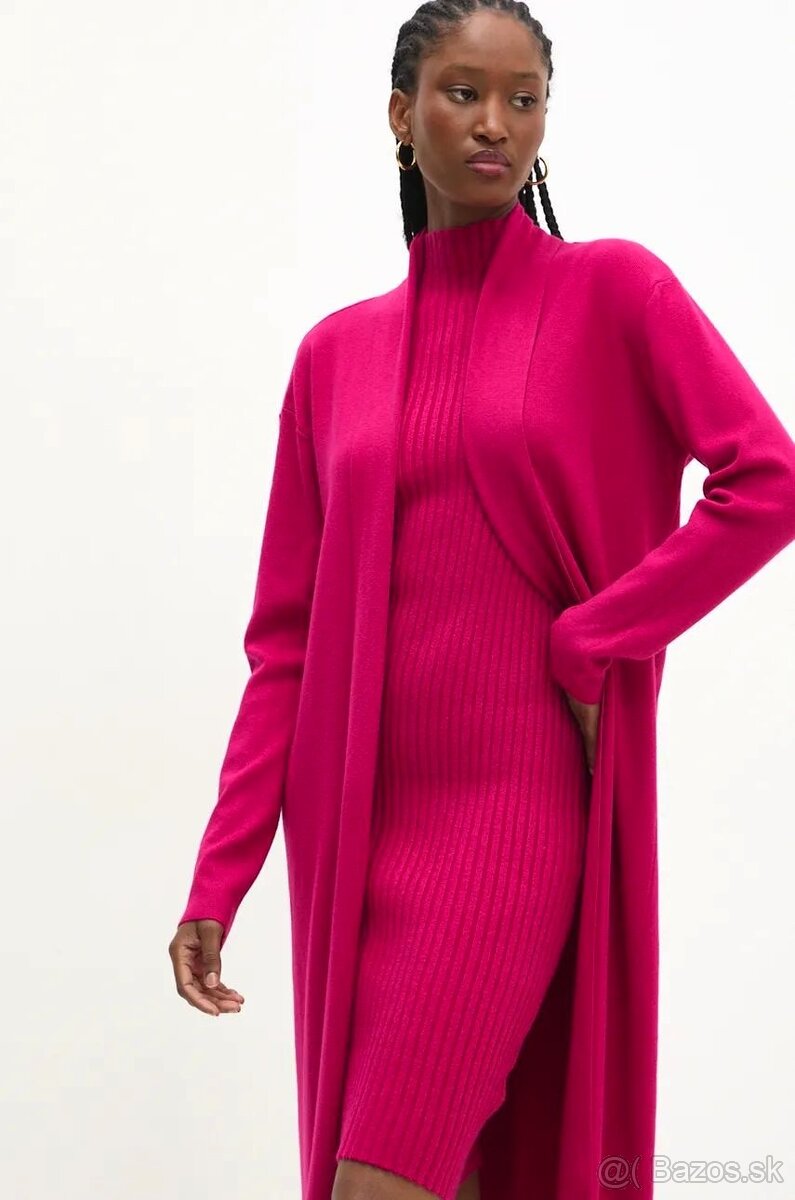 Úpletové šaty a kardigán FUKSIA