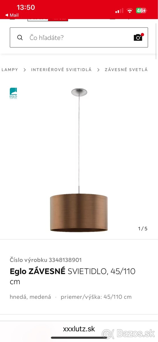 Eglo závesné svietidlo