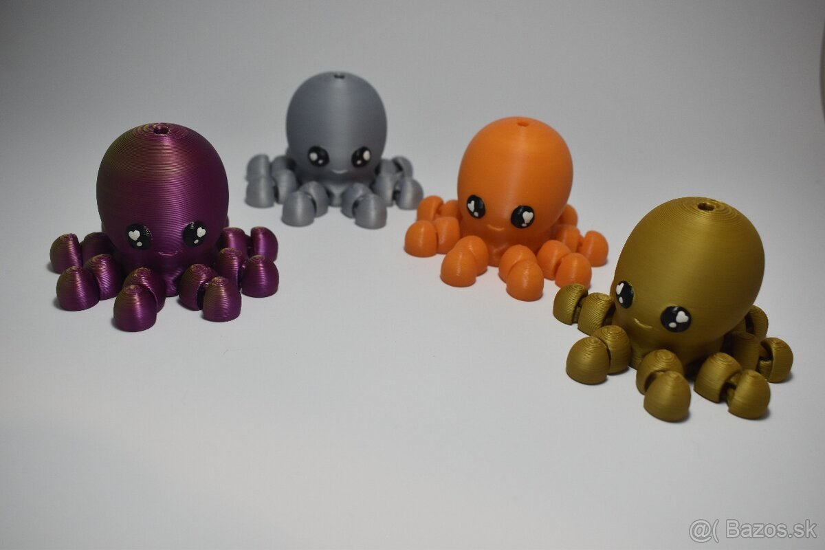 mini ohybný chobotnica - 3D tlač - "Handmade"