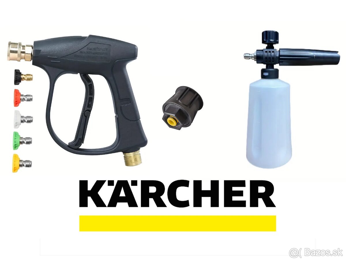 KARCHER pištoľ + napeňovač + redukcia + 5 trysiek