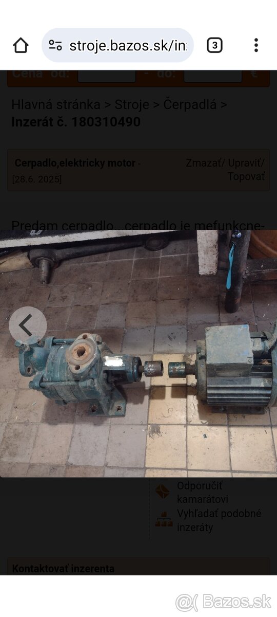 Elektromotor z cerpadlom