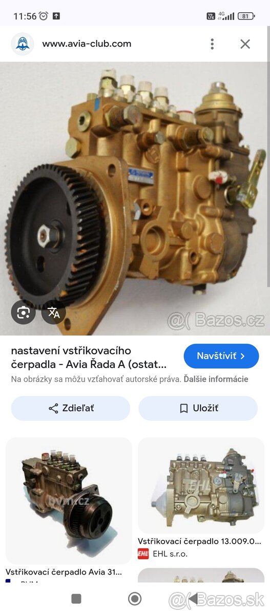 Naftové radové čerpadlo z avie 31turbo 76 kw