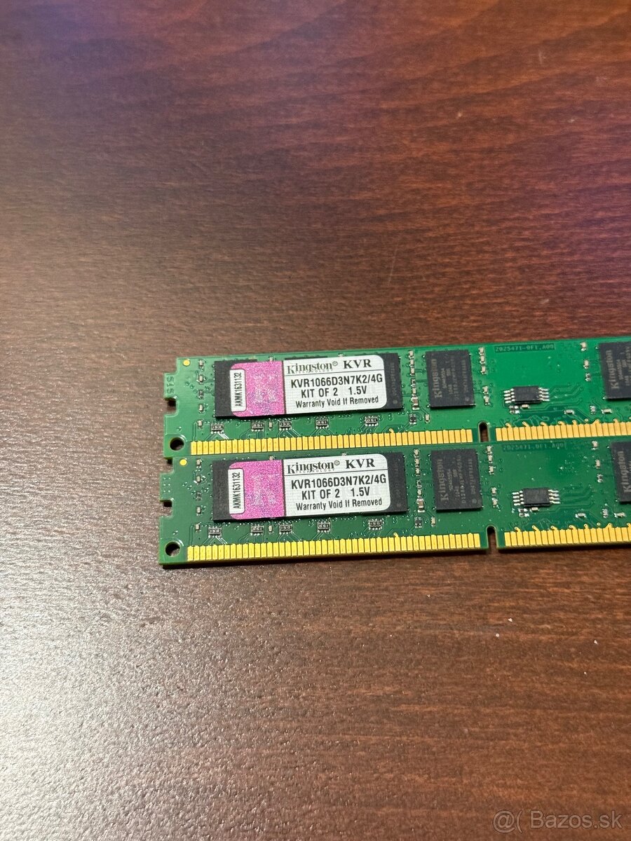 4GB DDR3 RAM (2×2GB) Kingston 1066 MHz – kit