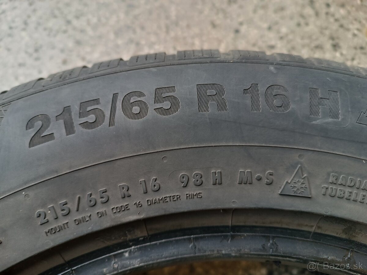 predám zimné pneu 215/65R16 Continental