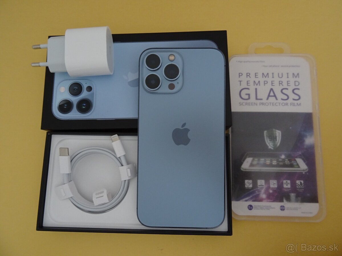 iPhone 13 PRO MAX 256GB BLUE - ZÁRUKA 1 ROK - 100% BATERIA