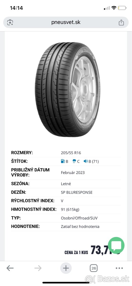 Letné pneumatiky 205/55R16