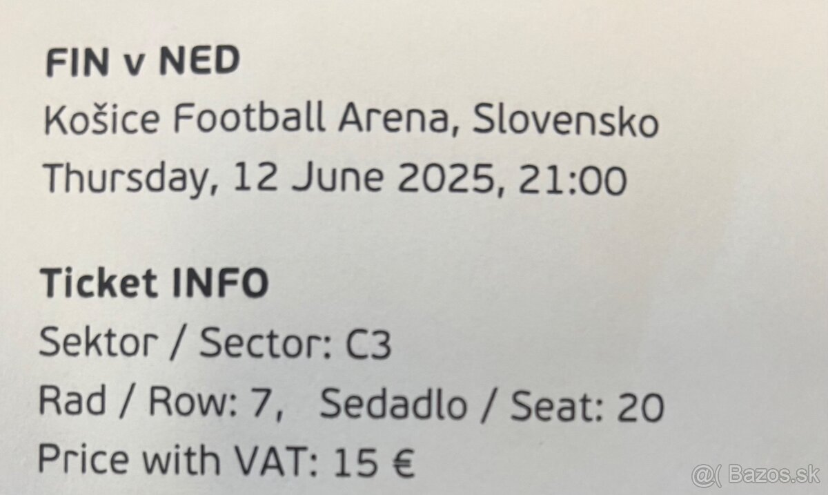 Vstupenky Euro 21