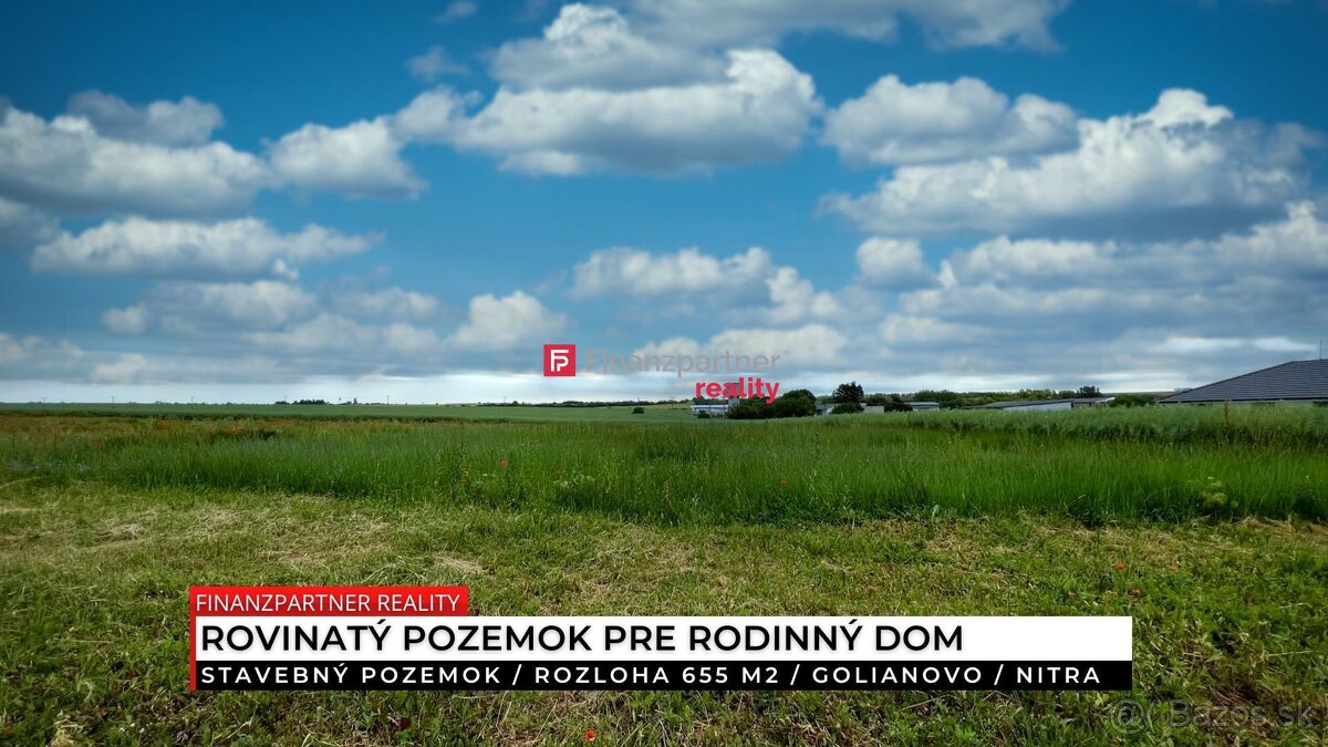 Stavebný pozemok 655 m², Golianovo, Nitra