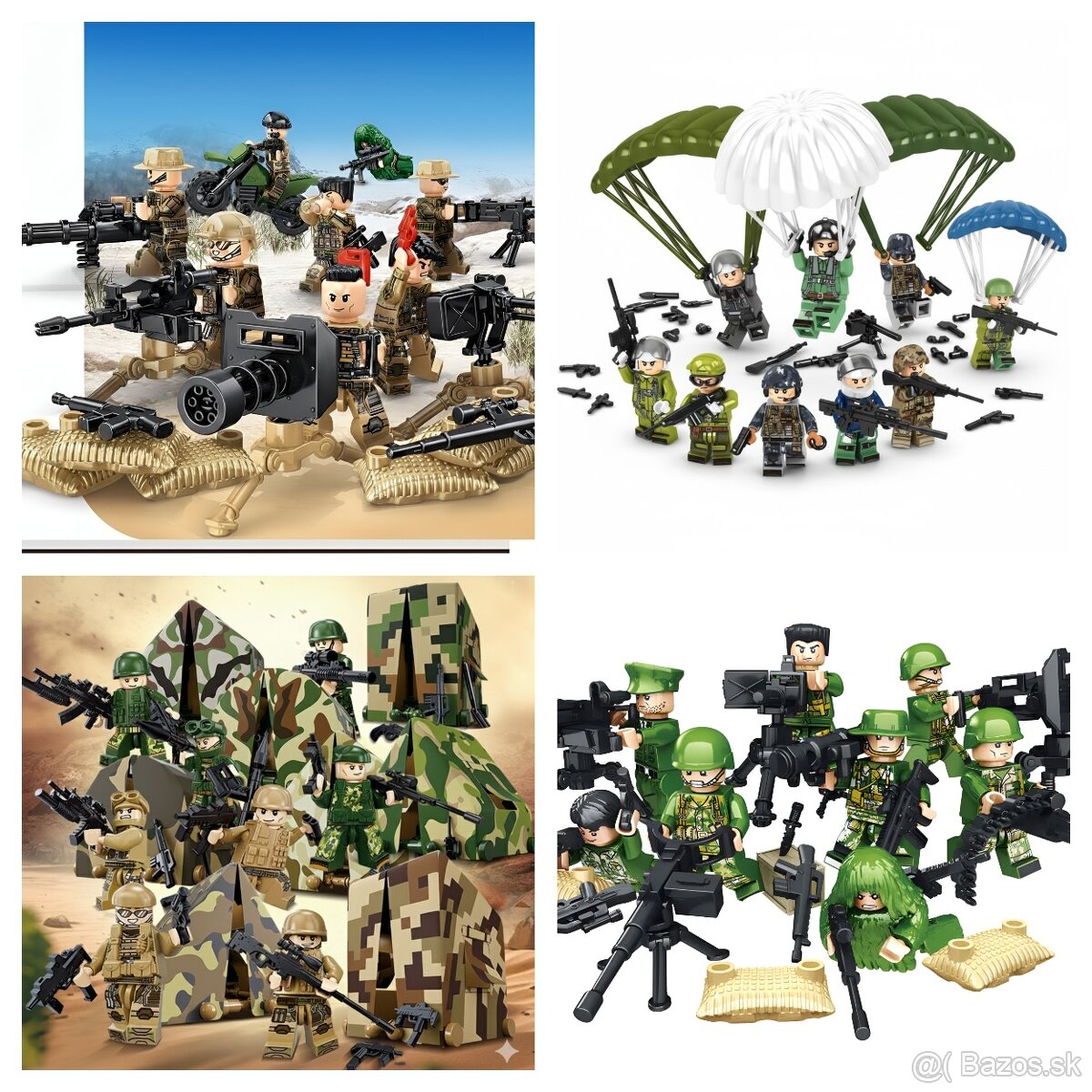 Rôzne sety vojakov 7 + doplnky - typ lego - nové