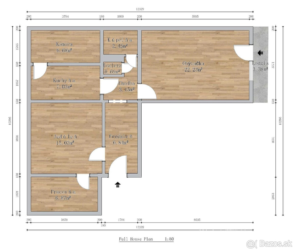 BOSEN | Pôvodný stav 4 izb.byt s logiou Ružinov, 74 m2