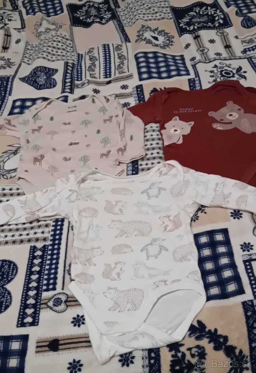 Detské body s potlačou veľ.74 3 ks