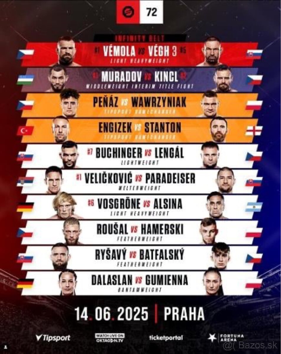 Oktagon 72 Praha 14.6