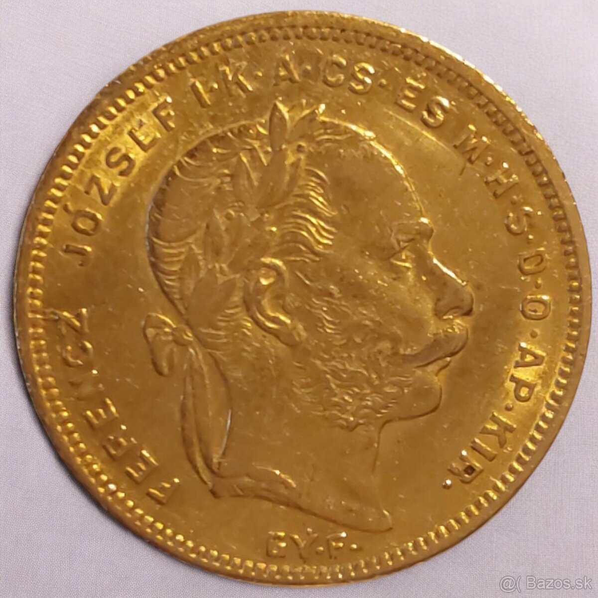 Zlatá minca Uhorský 8 zlatník KB (10 Fr.) – ročník 1870-GYF