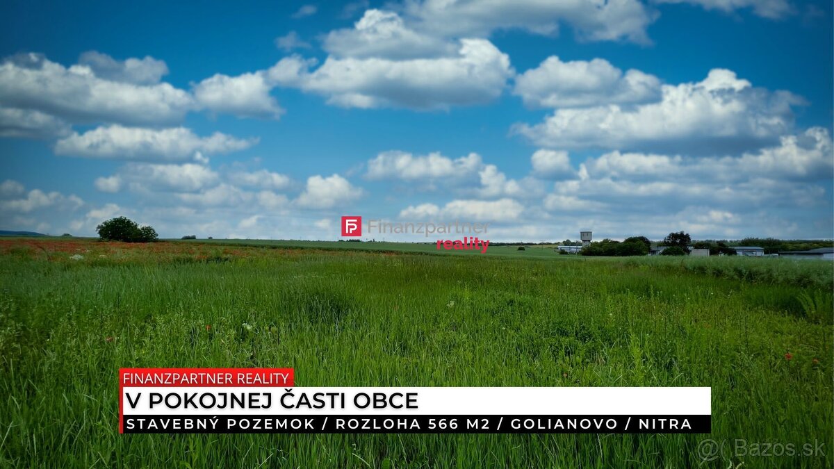 Stavebný pozemok 566 m², Golianovo, Nitra