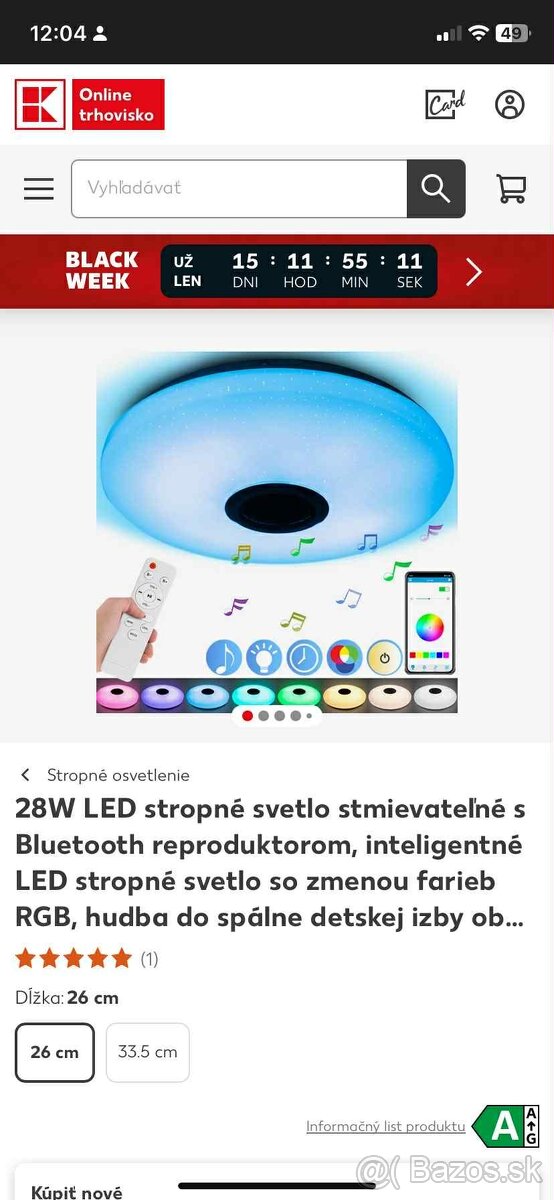 LED nastenne svetlo s reproduktorom