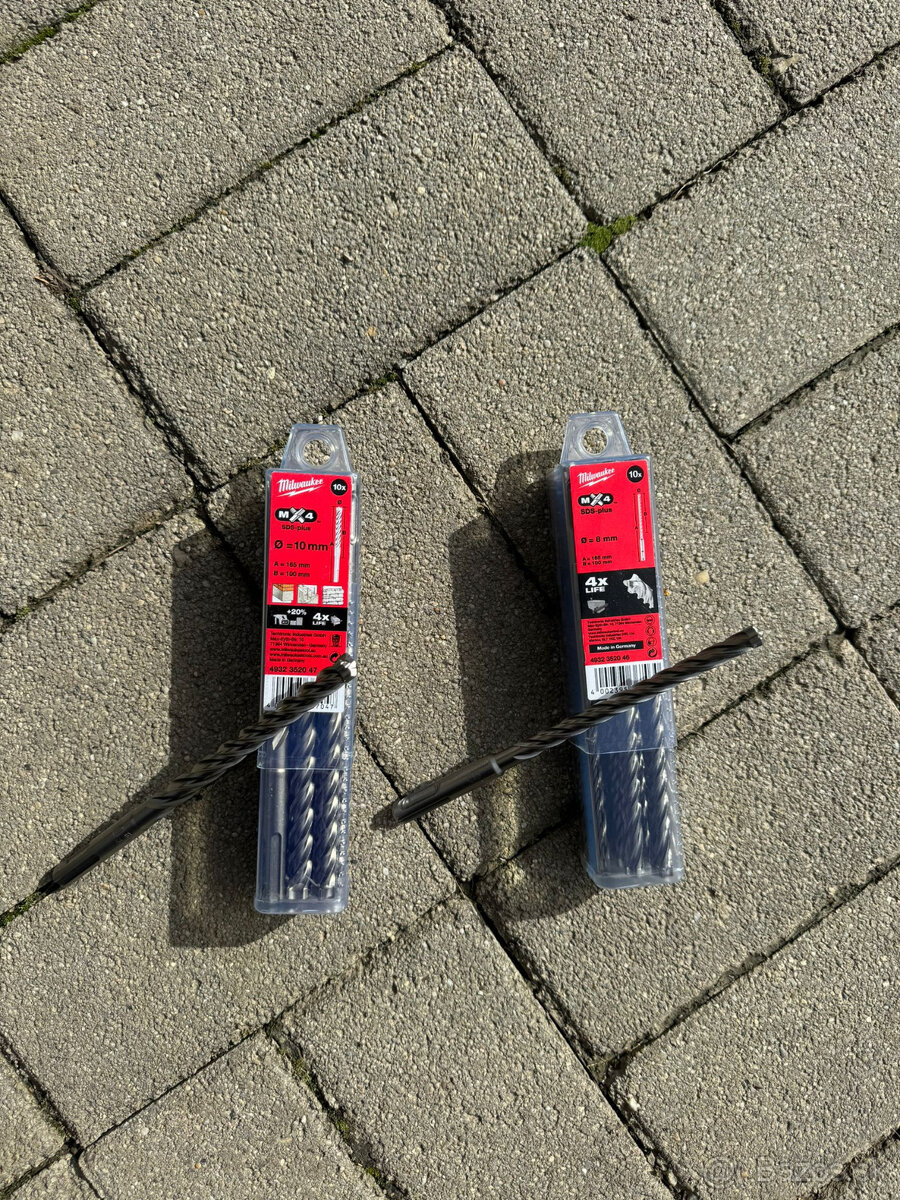 Milwaukee vrtáky MX4 sds plus 6mm,8mm,10mm