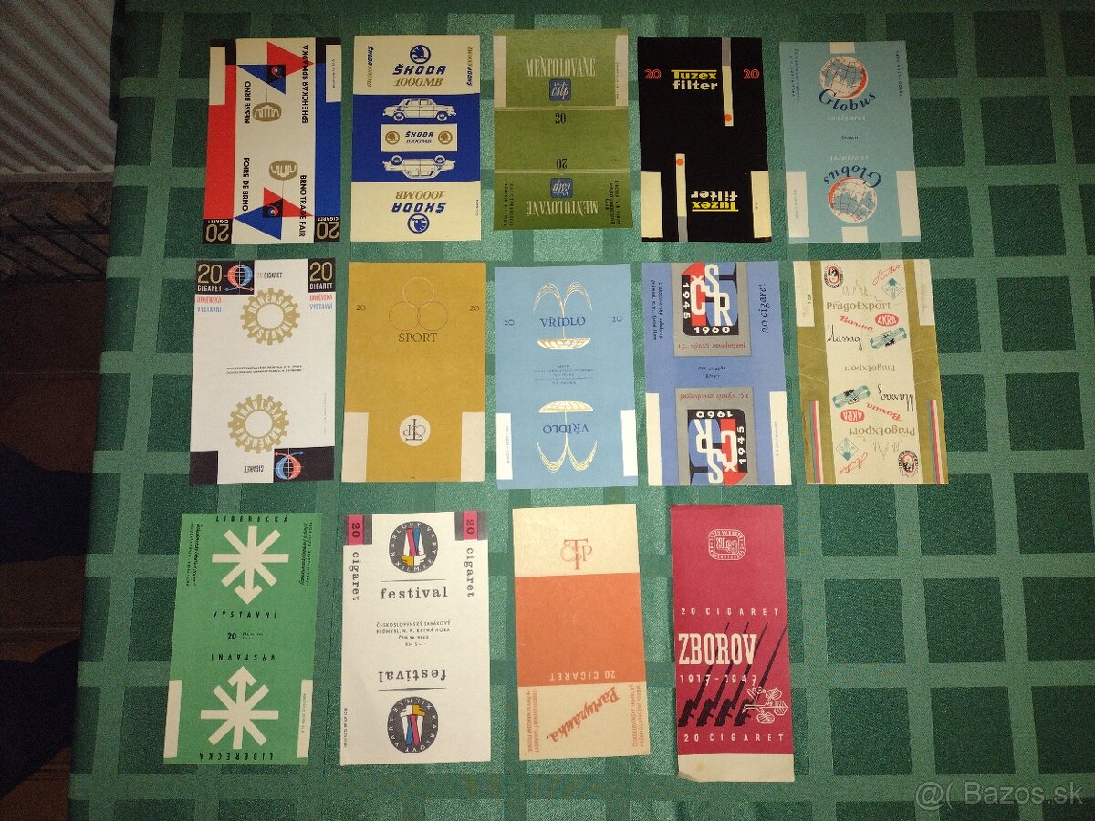 ČESKOSLOVENSKÉ CIGARETY PRÁZDNE KRABIČKY