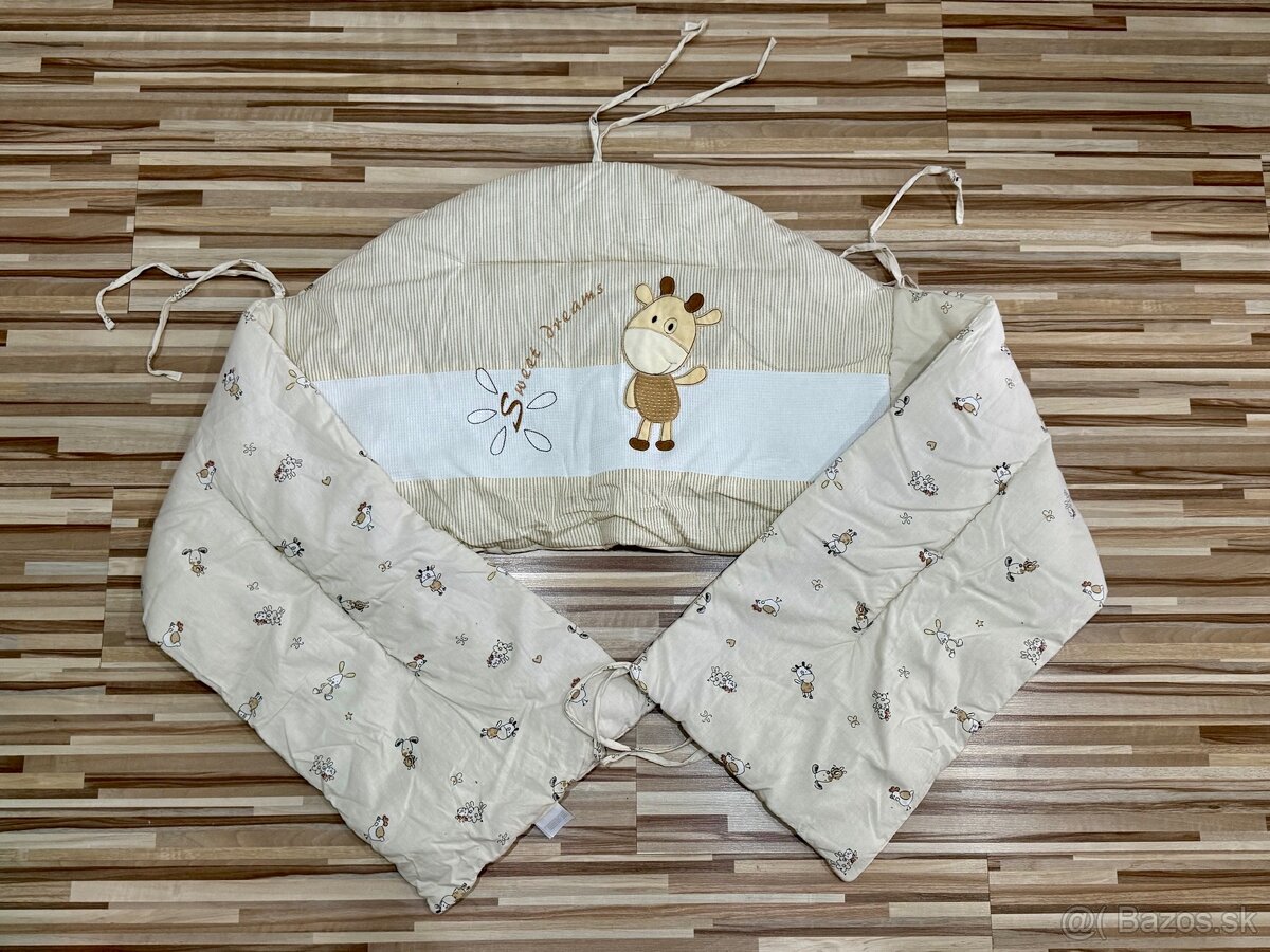 Béžový mantinel so žirafou (2 ks)