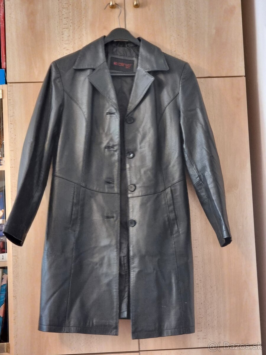 Dámsky kožený kabát KCERO, veľ. L – ako nový