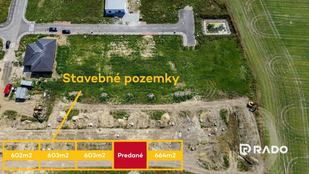 RADO | Posledné 2 pozemky | 600 m² s projektom na 4-izbový d