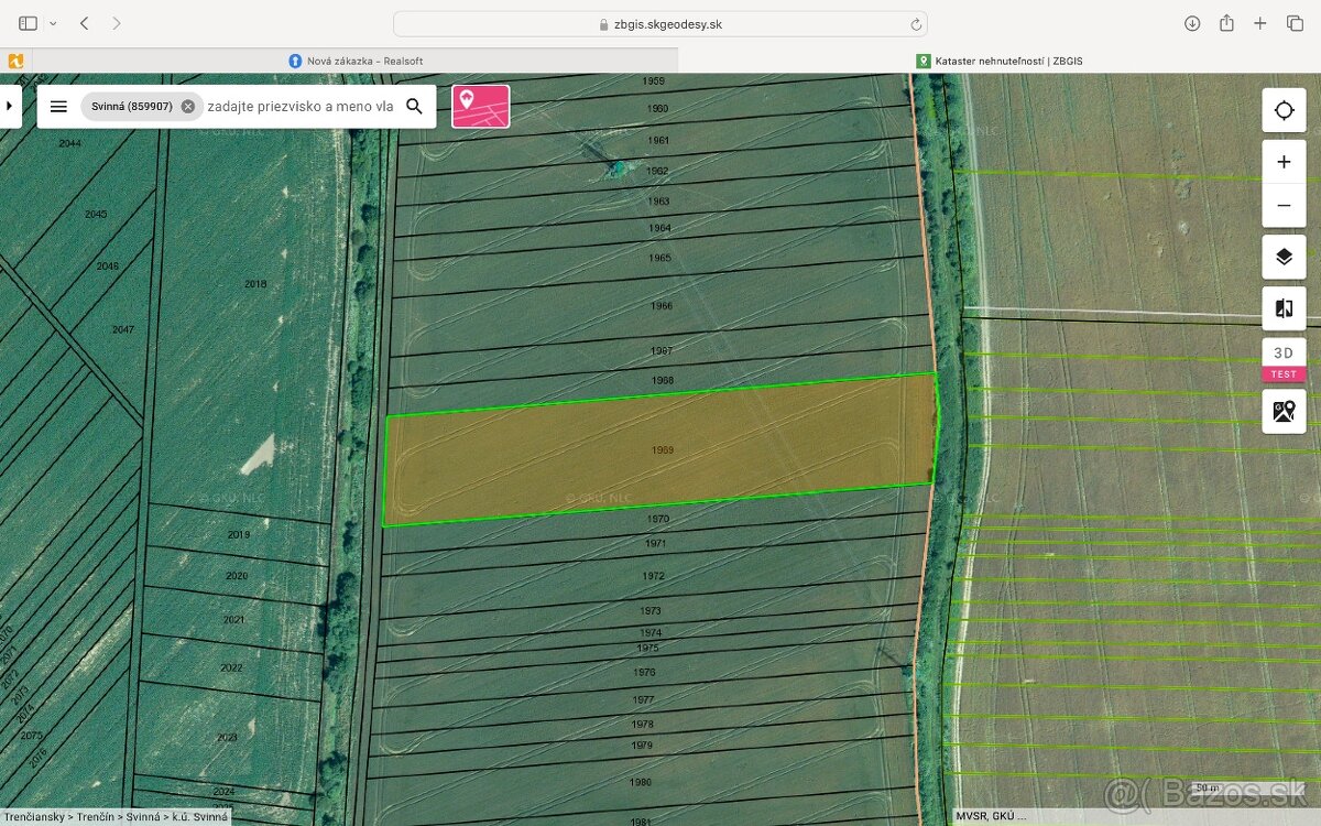 Na predaj investičný pozemok 11170m2, Svinná, okres Trenčín.