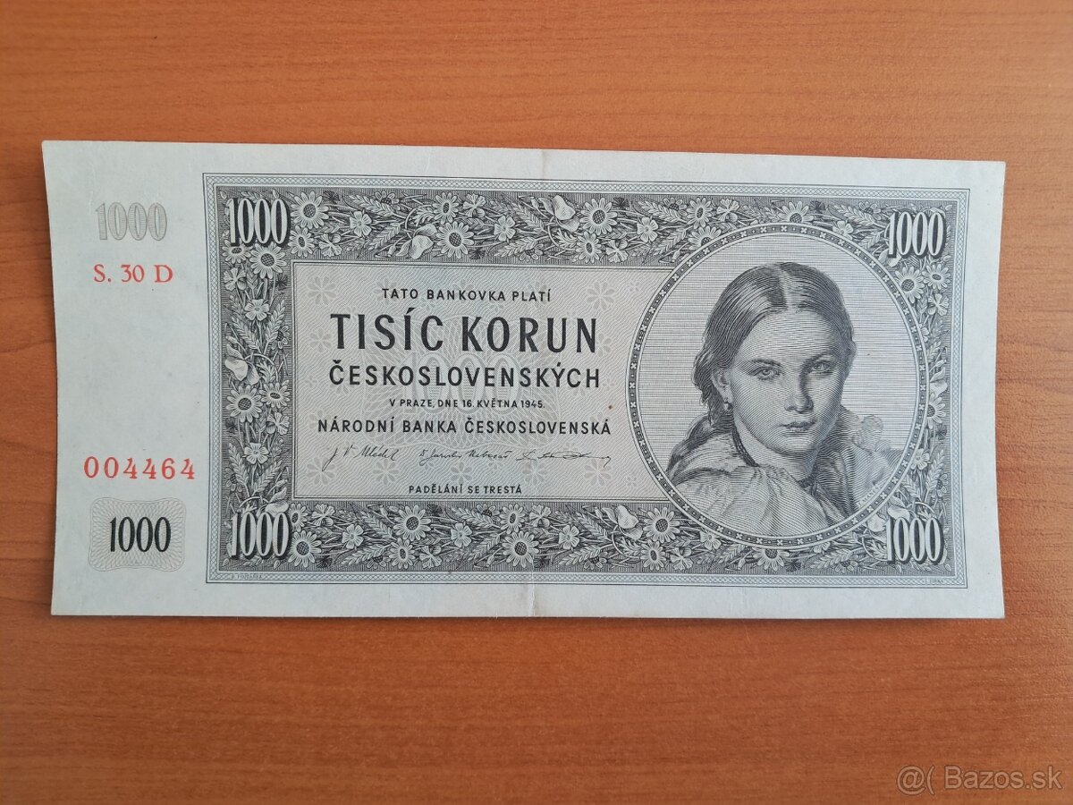 1000 Kč (1945); séria D