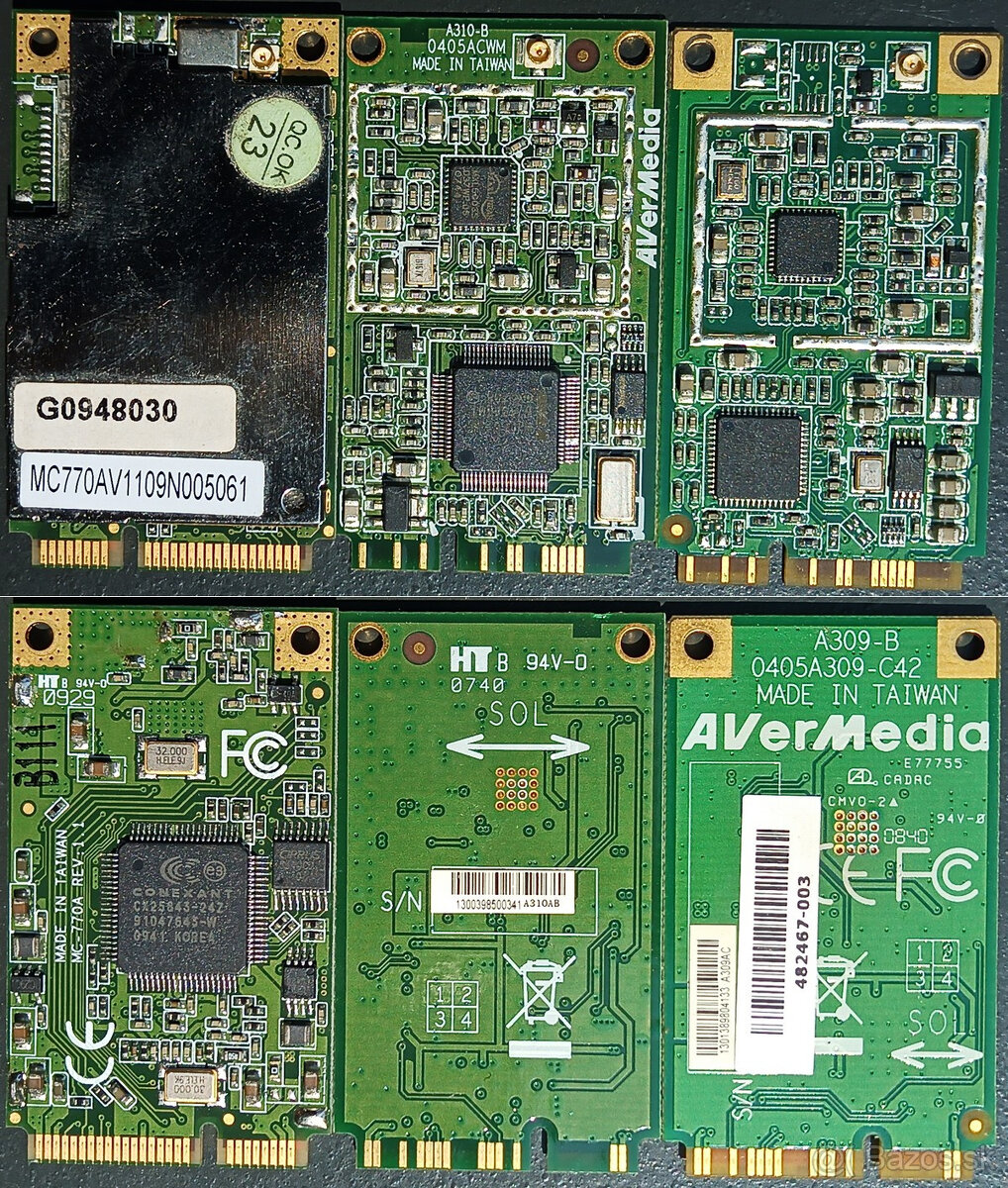 3x miniPCI-E DVB-T karty pre notebooky
