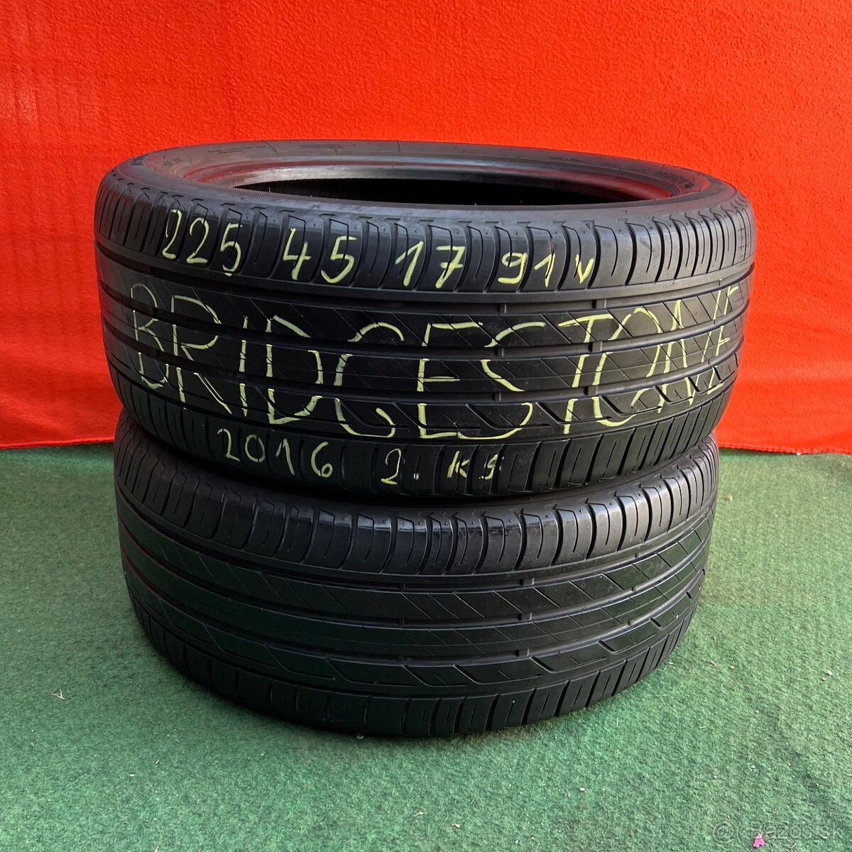 225/45 r17 letné Bridgestone 91V 2 ks